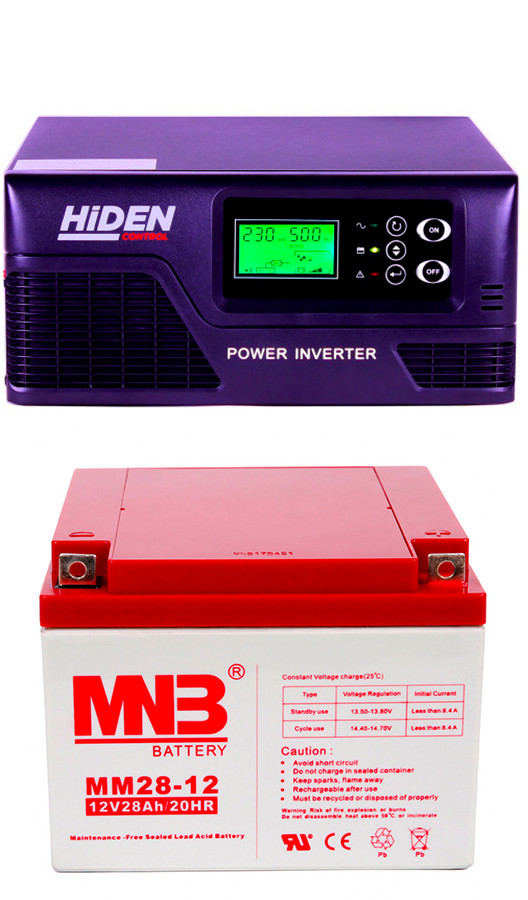 Комплект: источник бесперебойного питания Hiden Control HPS20-0312 + аккумулятор 28 ампер
