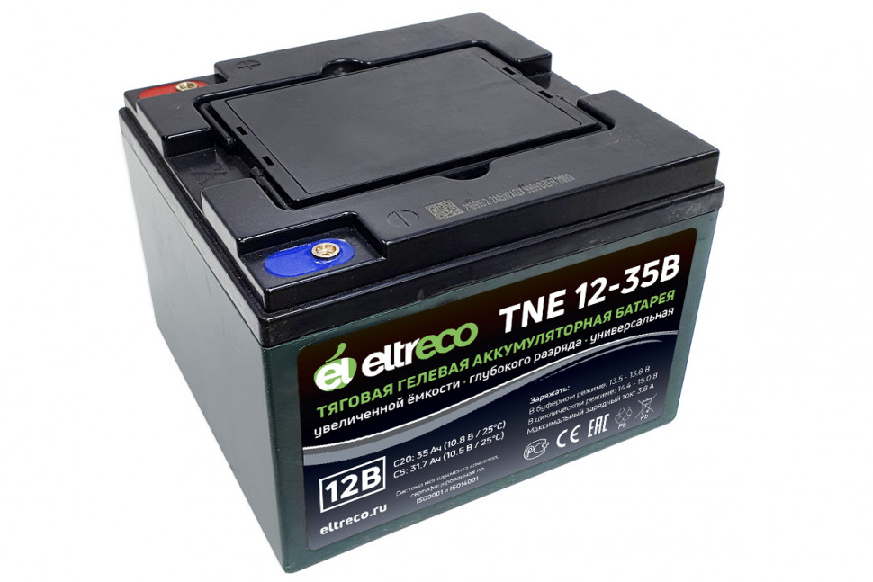 Тяговый гелевый аккумулятор Eltreco TNE12-35 (12V28.5A/H C3)