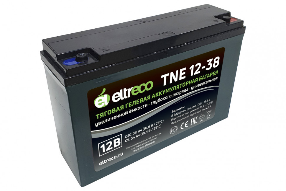 Тяговый гелевый аккумулятор Eltreco TNE12-38 (12V32.5A/H C3)