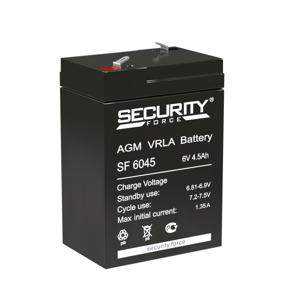 Аккумулятор для фонаря Security Force SF 6045 - 6 воль 4.5 ампер