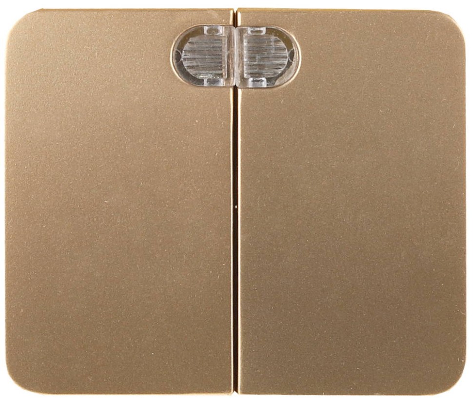 СВЕТОЗАР Гамма, с подсветкой двухклавишный без вставки и рамки цвет золотой металлик 10A/~250B, Электрический выключатель (SV-54135-GM)