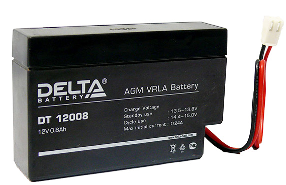 Аккумулятор 12 вольт 0.8 ампер - DELTA DT 12008 Т13